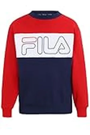 Fila Unisex Kids Samos Blocked Logo Sweatshirt, True Red-Medieval Blue-Bright White, 86/92, , 86/92 cm
