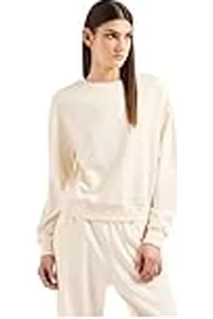 Armani Exchange Sustainable, Small Front Logo, geribbelde manchetten sweatshirt voor dames, , M