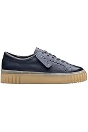 Clarks Premium Mayhill Walk Sneakers voor dames, marineblauw leer, 3.5 UK, , 36.5 EU