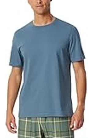 Schiesser Heren slaapshirt korte mouwen ronde hals Mix Relax Pyjama Top, Atlantisch blauw_182179, 52, , Large (52)