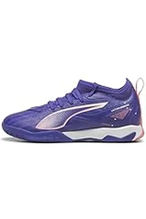 PUMA Ultra 5 Match It + Mid Jr voetbalschoen voor kinderen, uniseks, Lapis Lazuli White Sunset Glow, 5 UK
