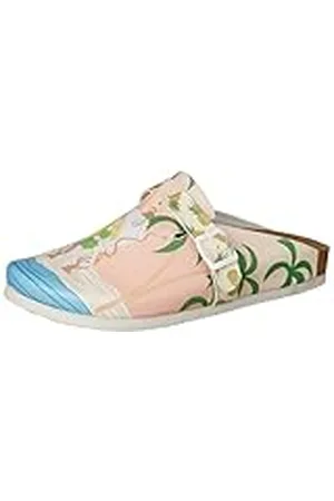 Dogo Veganistische leren damespantoffels - Queen of the Beach Motief-37, , 37 EU