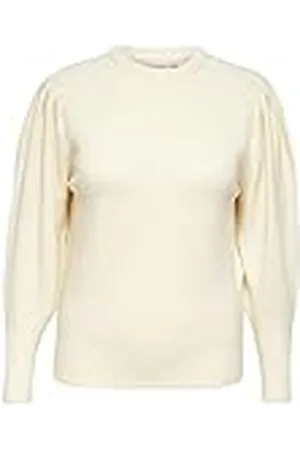 ONLY Carmakoma Carfia Katia L/S KNT Pullover voor dames, wit/grijs/detail: melange, L-50/52, , L Grote maten