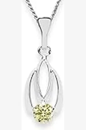InCollections Dameshanger 925/000 sterling zilver met zirkonia limoen inclusief pantserketting 45 cm 5420200002401, Sterling zilver Zirkonia, Zirkonia