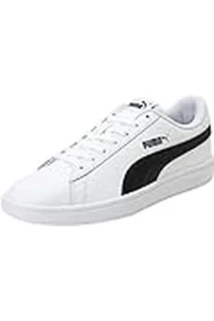 PUMA Unisex Smash v2 L Sneakers, White- Black, 40 EU