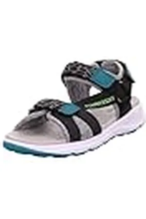 Superfit Criss Cross Sandalen voor jongens, zwart, groen 0000, 31 EU