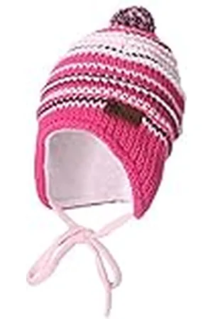 Sterntaler Baby meisjes muts baby GOTS pomponmuts strepen muts - muts baby - van katoen met oorkleppen en bindband - , , 43