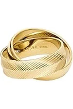 Fossil Damesring Harlow Interlocking Links Roestvrij Staal , JF048067106, Roestvrij staal, Geen edelsteen