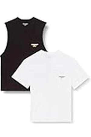 JACK & JONES T-shirt en tanktop voor heren, Zwart/Pack:w. Bright White (Ss), L
