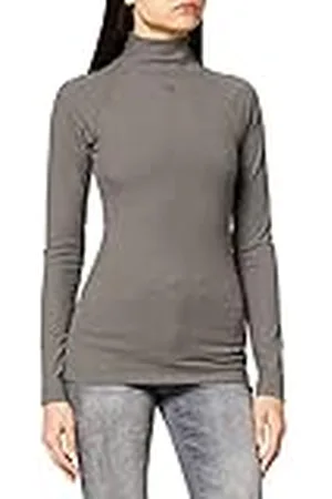 G-Star RAW Dames Ribbed Mock Slim Long Sleeve T-Shirt