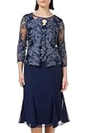Gina Bacconi Midi-lengte mock-jasjurk voor dames, cocktailjurk, , 40