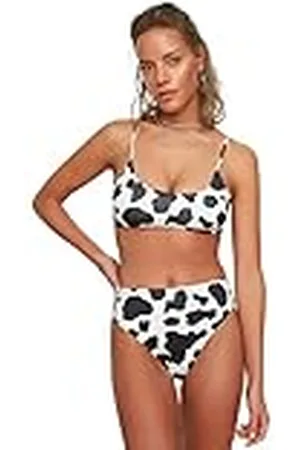 Trendyol Dames hoge taille bikini met dierpatroon bikini, , 34