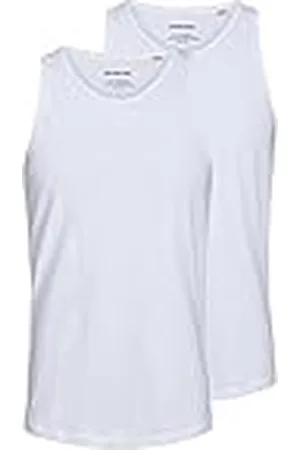 JACK & JONES Mannelijke tanktop, verpakking van 2 stuks, effen, ronde hals, tank, , M