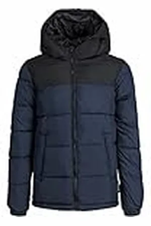 JACK&JONES JUNIOR JPAUL Puffer Hood JR JR Jas, Dark Navy/Detail:Blocking, 128