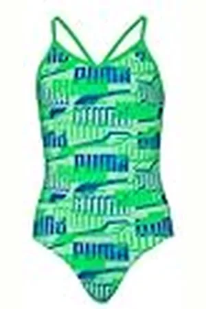 PUMA Zwempak voor meisjes, bedrukt badpak, 1P, , 152 cm