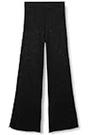 DESIRES Faye hoge taille broek voor dames, Zwart Metallic, M
