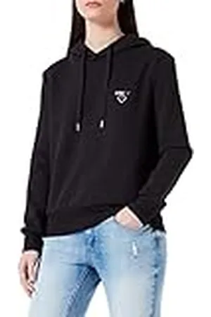 ONLY Dames ONLNOOMI L/S Hood NOOS capuchontrui, Black/Print: Logo, M