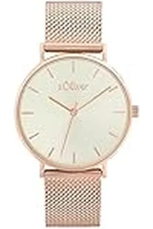 QS by s.Oliver Armbanduhr Damen Quarzuhr Analog, mit Edelstahl Armband, Rosefarben, 3 bar Wasserdicht, Kommt in Uhren Geschenk Box, 2033516