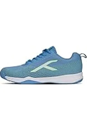 Hundred Blade Lite Non Marking Badminton Shoes (Blue/Lime Green/White, 12 UK/ 13 US/ 46 EU) | Unisex | Material: Knitted upper & Rubber sole| Perfect for Squash, Table Tennis, Volleyball, Basketball