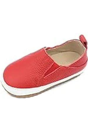 Dotty Fish Lederen baby casual schoenen. Baby jongens meisjes slip-on rubberen zool trainers. Eerste wandelaars. Antislip peuter schoenen (3-7 UK Child), , 3 UK Child