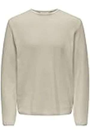 Only & Sons ONLY&SONS Katoenen Heren Trui Lange Mouw Ronde Hals Comfortabel Chic Gebreide Trui, Colour: , Size:L