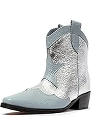 L37 Handmade Shoes Dames Sky Full of Stars Western Boot, Blue/Silver, 35 EU