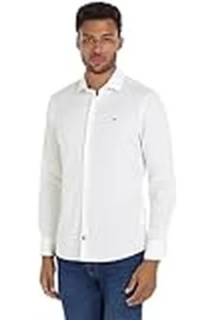Tommy Hilfiger Heren CL W-Oxford Dobby SF Shirt L/S Shirt, Th Optic White, 37W, , 36