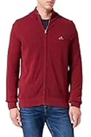 GANT Heren Cotton Pique Zip Cardigan Pullover, , XS