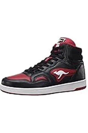 KangaROOS K-Slam Point Mid Sneakers, uniseks, volwassenen, Jet Black/Rouge, maat 46, , 46 EU