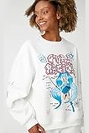 Koton Vrouwen Crew Neck Lange Mouwen Relax Fit Anime Sweatshirt, , M