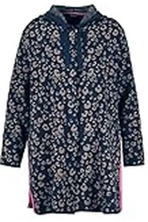 Samoon Gebreide jas voor dames, Blue Berry met patroon, 40