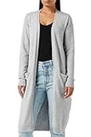 VILA Viril L/S Long Knit Cardigan Noos Damesvest - grijs - 42