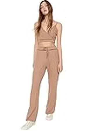 Trendyol Dames Loungewear Normale Taille Rechte Pijpen Flare Broek, , L