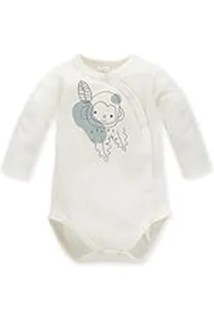 Pinókio Bodysuits voor babyjongens, lange mouwen, buttoned ondergoed, Ecru Fox, 56