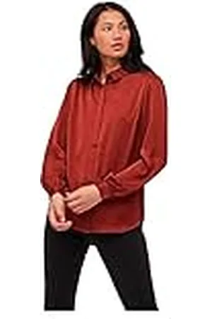 VILA Dames Viellette Satin L/S Shirt/Su-Noos Blouse, , 34