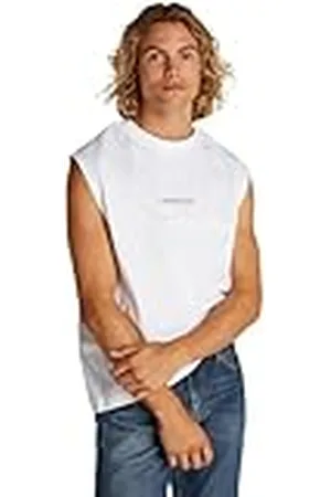 Calvin Klein CK JEANS Heren MONOLOGO MOUWLOZE TEE J30J327493, Wit (Bright White), XS, , XS
