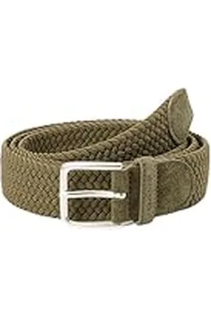 GANT Heren elastische gevlochten riem riem Juniper Green, standaard, , one size