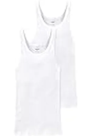 Schiesser Tanktops voor heren, dubbele rib, onderhemden Cotton Essentials, verpakking van 2 stuks, , 5