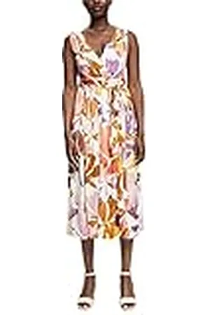 ESPRIT Collection Midi jurk met patroon, Lenzing EcoVero, , 40