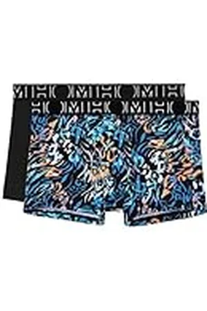 Hom Vassily Boxershorts #2, nauwsluitend, 2 stuks: kleurrijke dierenprint + zwart, eenkleurig, heren, Set met 2 kleurrijke diermotieven + zwart effen, M
