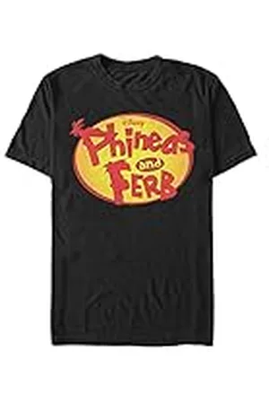 Disney Classics Phineas And Ferb - OVAL LOGO Unisex Crew neck T-Shirt Black M