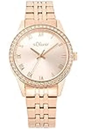 QS by s.Oliver Polshorloge analoog quartz dameshorloge, met roestvrijstalen armband, rosékleur, 5 bar waterbestendig, wordt geleverd in geschenkverpakking, 2035435