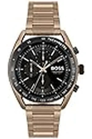 HUGO BOSS Chronograaf kwartshorloge met beige roestvrijstalen armband voor heren - 1514027
