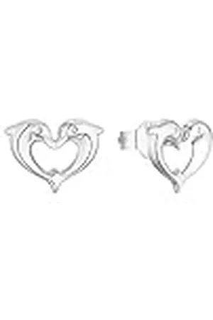 Amor Ohrstecker 925 Sterling Silber Mädchen Kinder Ohrschmuck, 0,8 cm, Silber, Delphin, Kommt in Schmuck Geschenk Box, 2028672