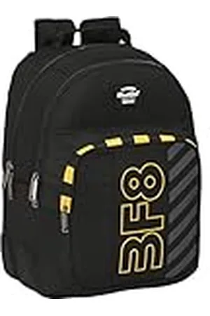 Blackfit8 M773a Dubbele rugzak, aanpasbaar, recyclebare stof, ideaal voor kinderen van verschillende leeftijden, comfortabel en veelzijdig, kwaliteit en duurzaamheid, 32 x 15 x 42 cm, uniseks