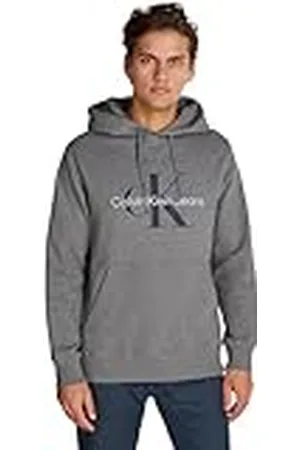 Calvin Klein Jeans Heren SEIZOENSE MONOLOGO REGULAR HOODIE J30J320805, Pullover Hoodie, Grijs, XXS, , XXS