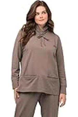Ulla Popken Dames, grote maten, gestructureerd sweatshirt met tutleneck, , 42/44
