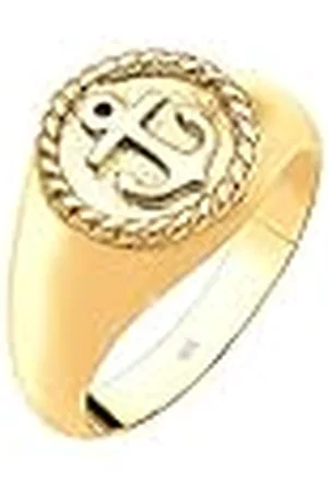 Elli Damesring anker verguld 925 sterling zilver, 54 EU, Facetgeslepen, Geen edelsteen