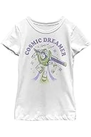 Disney Little, Big Pixar Toy Story 4 Cosmic Dreamer Girls Short Sleeve Tee Shirt, White, Small, , S