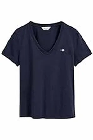 GANT Dames Reg Shield Ss T-shirt met V-hals, , XL